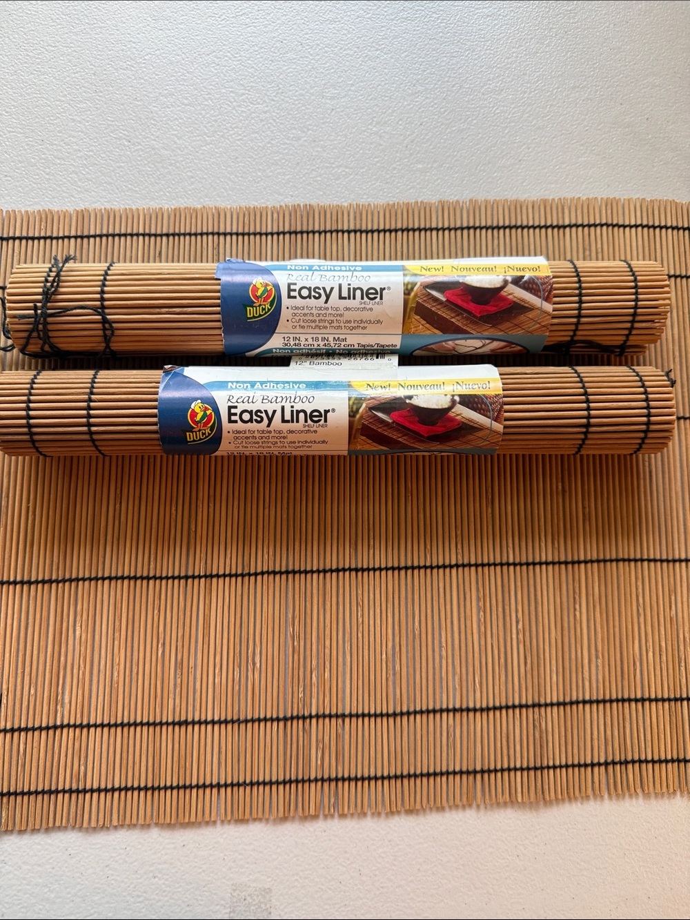 Vintage Duck Easy Liner Bamboo Kitchen Shelf/Drawer Liner - Natural Brown Lot 3